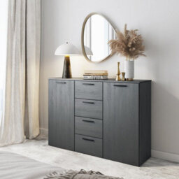 Arte Elegant Galaxy Sideboard Cabinet 1320mm In Oak Carbon - Versatile Storage Solution H930mm D380mm - thumbnail 4