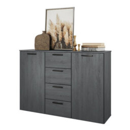 Arte Elegant Galaxy Sideboard Cabinet 1320mm In Oak Carbon - Versatile Storage Solution H930mm D380mm - thumbnail 3