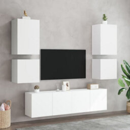 Berkfield Tv Wall Cabinets 2 Pcs White 40.5X30X40 Cm Engineered Wood - thumbnail 4
