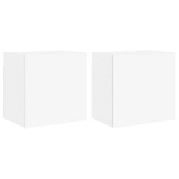 Berkfield Tv Wall Cabinets 2 Pcs White 40.5X30X40 Cm Engineered Wood - thumbnail 2