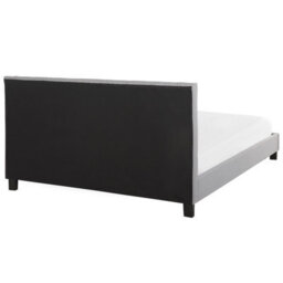 Beliani Bed Fabric Poitiers 180 X 200 Cm (Eu Super King) Light Grey - thumbnail 5