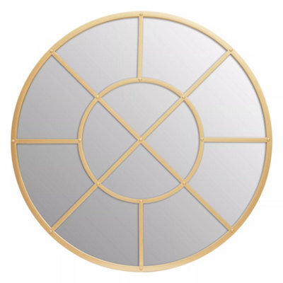 Orsina Descartes Gold Finish Round Wall Mirror - image 1