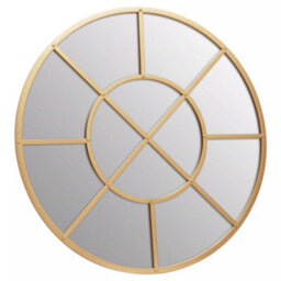 Orsina Descartes Gold Finish Round Wall Mirror - thumbnail 2