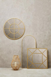 Orsina Descartes Gold Finish Round Wall Mirror - thumbnail 3