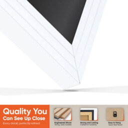 "AK Frames 25X17"" White Step Vinyl Record Frame With Black Mount For 12 Inch Lp Cover & Disc - Overlapped Design" - thumbnail 3