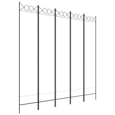 Berkfield Durable 5-Panel Room Divider White 200X200 Cm Fabric - image 1