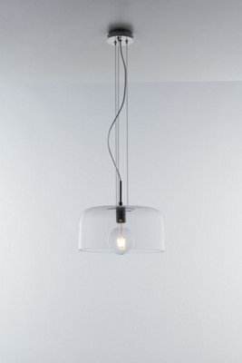 Luminosa Lighting Luminosa Gibus Transparent Glass Dome Pendant, Clear, E27