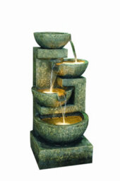 Outdoor Living UK Aqua Creations Large Granite Four Bowl Solar Water Feature With Protective Cover
