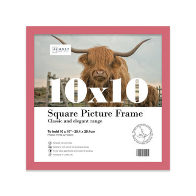 10X10 Pink Picture Frame (25.4 X 25.4Cm) Poster, Photo, Artwork, Gallery Wall Or Print - image 1