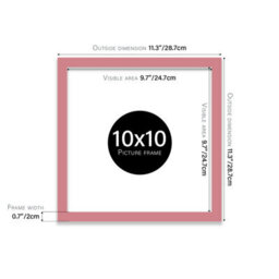 10X10 Pink Picture Frame (25.4 X 25.4Cm) Poster, Photo, Artwork, Gallery Wall Or Print - thumbnail 3