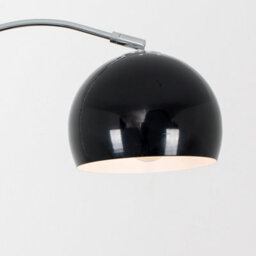 Valuelights Designer Style Chrome Stem Floor Lamp With Black Arco Style Metal Dome Light Shade With Led Gls Bulb In Warm White - thumbnail 3