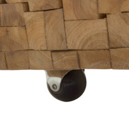 Beliani Teak Solid Wood Coffee Table 110 X 69 Cm With Castors, Rustic Matt Finish - thumbnail 7