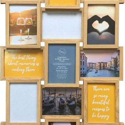 Biznest 15 Multi Aperture Frame Photo Picture For 15 Photos Holds 6X4 / 5X7 Home Decorative, Living Room, Bedroom Room (5X7 In)