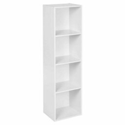 Urbn-Living Urbnliving Height 106Cm 4 Shelf Wooden Bookcase Shelving Colour White Display Storage Shelf Unit Shelves - thumbnail 1