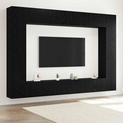 Berkfield 12 Piece Tv Cabinet Set Wall-Mounted Black Oak Engineered Wood - image 1