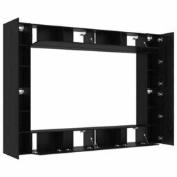 Berkfield 12 Piece Tv Cabinet Set Wall-Mounted Black Oak Engineered Wood - thumbnail 5