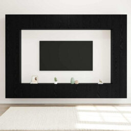 Berkfield 12 Piece Tv Cabinet Set Wall-Mounted Black Oak Engineered Wood - thumbnail 4