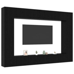 Berkfield 12 Piece Tv Cabinet Set Wall-Mounted Black Oak Engineered Wood - thumbnail 3