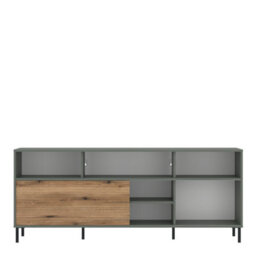 Furniture To Go Darwin Tv Cabinet 1 Door 73Cm High In Green/oak - thumbnail 2