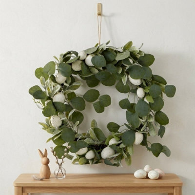 Garden Greatness Spring Eucalyptus Speckled Egg Wreath - image 1
