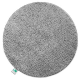 Floordirekt Sky Round Microfibre Bath Mat Soft 30mm Pile Non Slip Washable Bathroom Rug Silver Grey 95 X 95 X 3 Cm