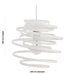 First Choice Lighting White Metal Swirl Easy Fit Lamp Shade - thumbnail 3