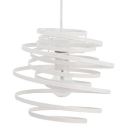 First Choice Lighting White Metal Swirl Easy Fit Lamp Shade - thumbnail 1