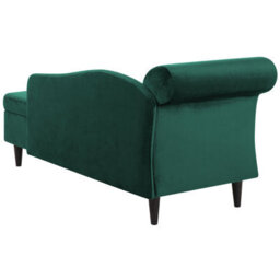 Beliani Left-Hand Chaise Longue Luiro Velvet Emerald Green With Storage - thumbnail 8