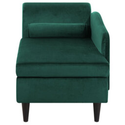 Beliani Left-Hand Chaise Longue Luiro Velvet Emerald Green With Storage - thumbnail 5