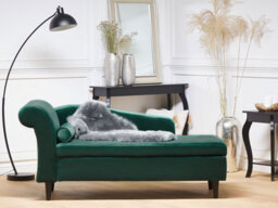 Beliani Left-Hand Chaise Longue Luiro Velvet Emerald Green With Storage - thumbnail 2