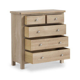 Farro Washed Oak 2 Over 3 Chest Of Drawers Fully Assembled -  By Roseland Furniture - thumbnail 5