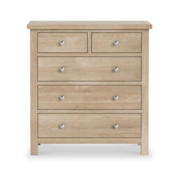 Farro Washed Oak 2 Over 3 Chest Of Drawers Fully Assembled -  By Roseland Furniture - thumbnail 4