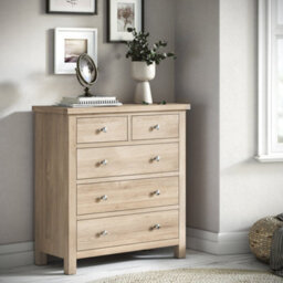 Farro Washed Oak 2 Over 3 Chest Of Drawers Fully Assembled -  By Roseland Furniture - thumbnail 3