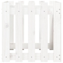 Berkfield Versatile Garden Planter With Fence Design White 50X50X50 Cm Solid Wood Pine - thumbnail 5