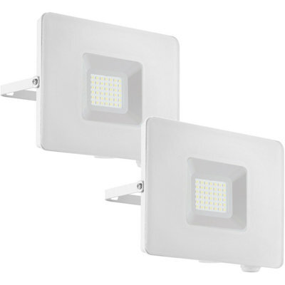 2 Pack Adjustable 30W Ip65 Outdoor Wall Flood Lights - White Led Porch Lamps - image 1