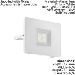 2 Pack Adjustable 30W Ip65 Outdoor Wall Flood Lights - White Led Porch Lamps - thumbnail 2
