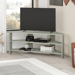 "Decortie Thales Corner Modern Tv Unit Entertainment Stand Ash Green 32"" Tvs H 43Cm W 110Cm" - thumbnail 6