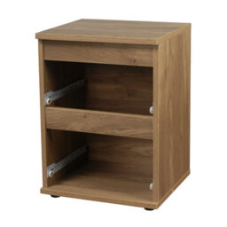 Urbn-Living Urbnliving Height 49Cm 2 Drawer Wooden Bedroom Bedside Cabinet Colour Oak Carcass And Oak Drawers No Handle Nightstand - thumbnail 3