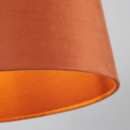 Lighting Collection Terra Glow Warm Terracotta Fabric Drum Pendant Light Shade - thumbnail 4