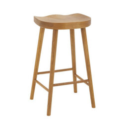 The Furniture Market Rustic Oak Shaker Style Saddle Seat Counter Stool Ergonomic Contoured Seat Solid Wood Kitchen Island Height Stool - thumbnail 7