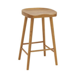 The Furniture Market Rustic Oak Shaker Style Saddle Seat Counter Stool Ergonomic Contoured Seat Solid Wood Kitchen Island Height Stool - thumbnail 6