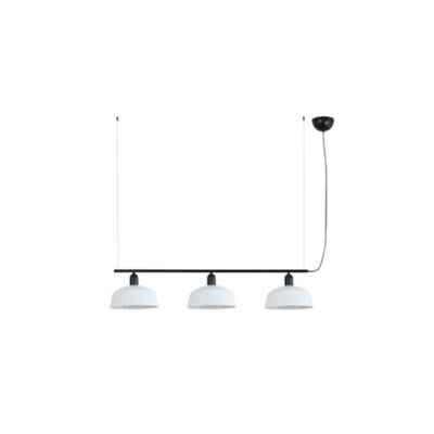 Luminosa Lighting Luminosa Tatawin Medium Bar Pendant Ceiling Light Black, Gloss White 3X E27