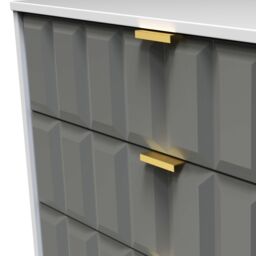 Bologna Ready Assembled Matt Dark Grey & White 5 Drawer Wide Chest (H)1075mm (W)765mm (D)415mm - thumbnail 3