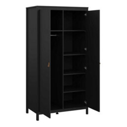 Wyld Haus Wildberry 3 Piece Matt Black Bedroom Furniture Set With Leather Handles - thumbnail 8