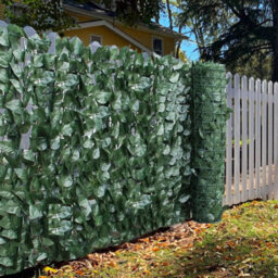 UETIAN Faux Ivy Leaves Hedge On Roll Artificial Screening Green Ivy Leaf Panels Privacy Wall Garden Fence Outdoor Decoration (1Mx3M) - thumbnail 1