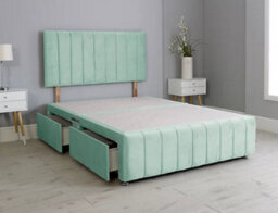 Comfy Deluxe 6Ft Superking Panel Duck Egg Plush Divan Bed Set Headboard & Footboard 4 Drawers - thumbnail 2