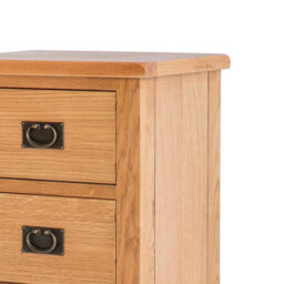 Surrey Oak 5 Drawer Tallboy Chest Fully Assembled - By Roseland Furniture - thumbnail 6