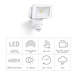 Steinel Security Light Fl 1400 White, 1375 Lm Floodlight, 14.7 W Spotlight, 4000K Neutral White - thumbnail 4