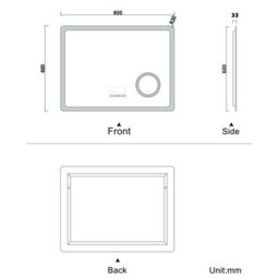 AVER-GROWTH Led Bathroom Mirror With Bluetooth 3 Colour Light, Demister Anti-Fog 3X Magnifying Clock Touch/wall Switch Illuminated 800X600mm - thumbnail 9