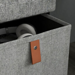 Wyld Haus Taelha Light Grey Fabric Shoe Bench - Cushioned Seat And 6 Fabric Drawers - thumbnail 8